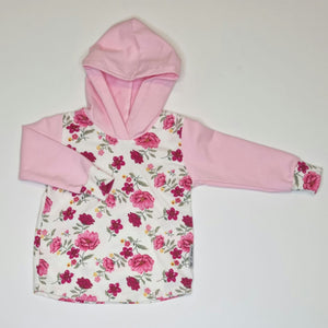 Hoodies - Pink Floral with Pink Sleeves and Hood (match me with my harems)