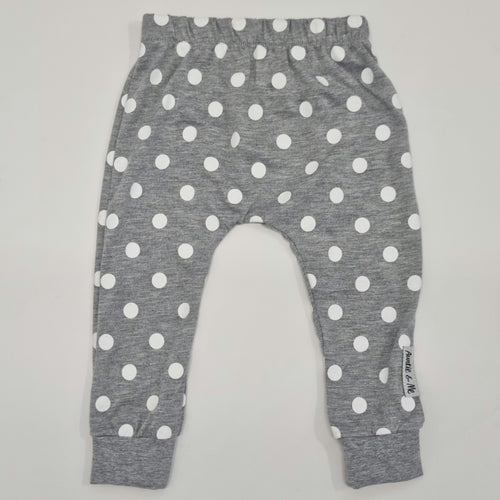 Harem Pants - Grey and White Polkadot Elastic waist