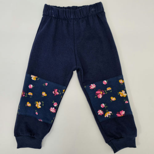 Trackpants - Navy with Pink Floral (match me with my hoody!)