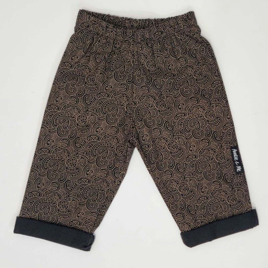 Trousers - Ponga Koru (black and brown)
