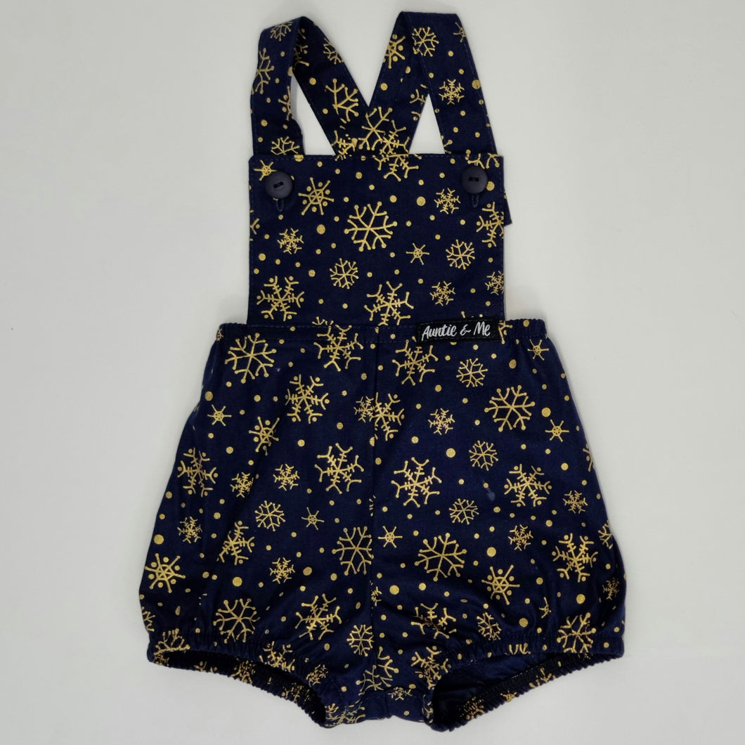 Playsuits - Navy with Gold Snowflakes