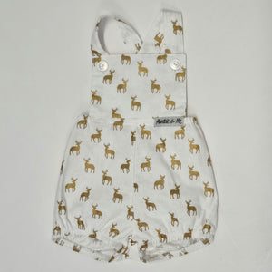 Playsuits - White with Gold Stags