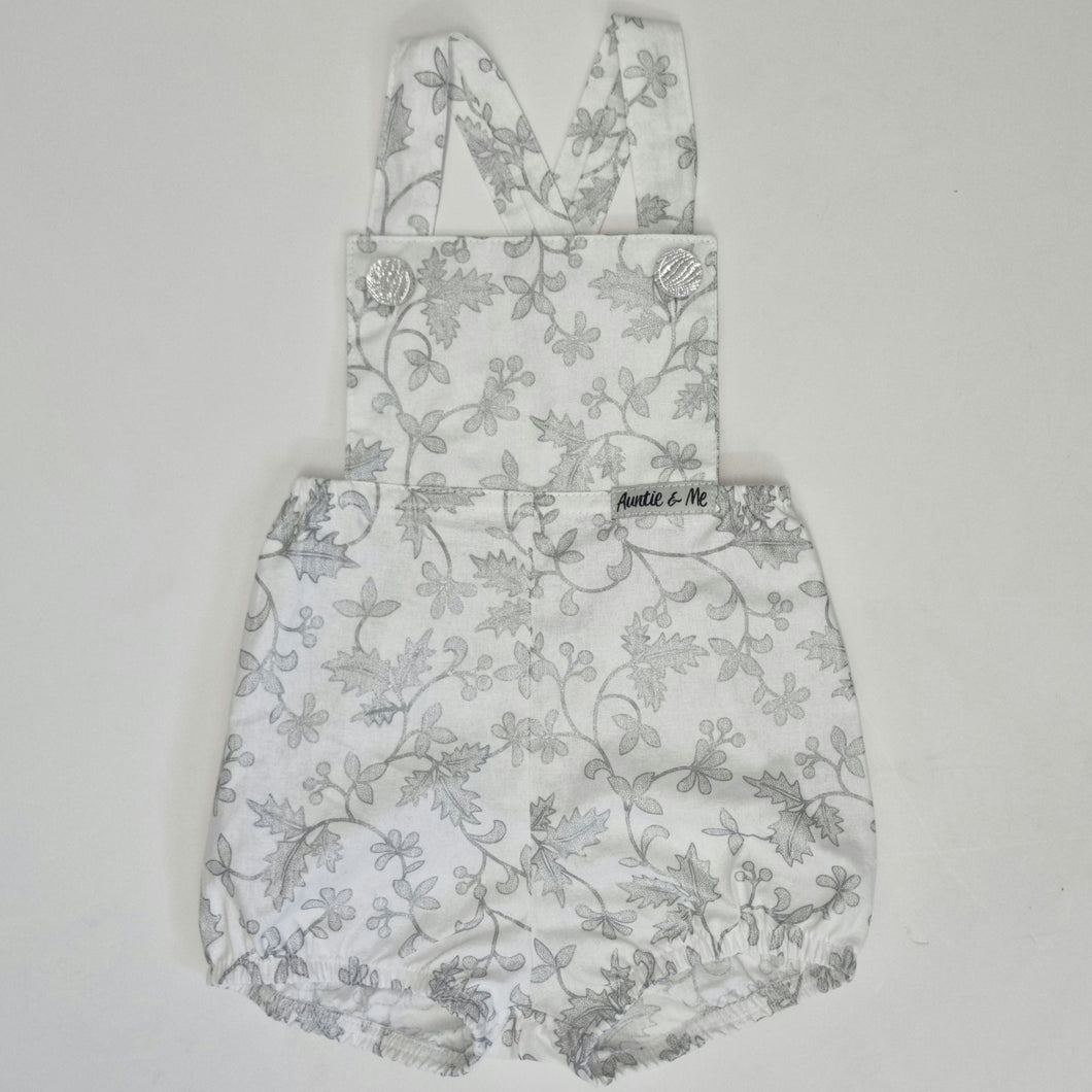 Playsuits - White with Silver Holly
