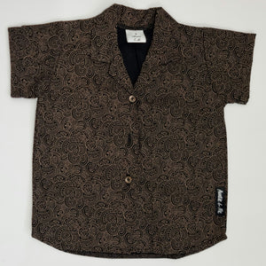 Short Sleeve Shirt - Ponga Koru (black/brown)