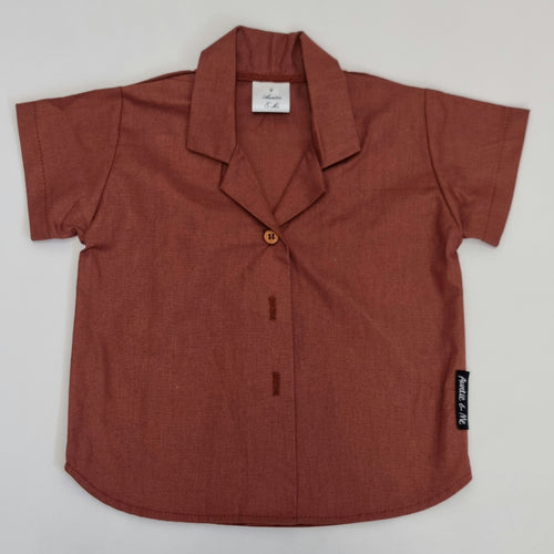 Short Sleeve Shirt - Plain Brown