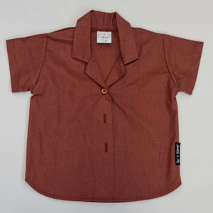 Short Sleeve Shirt - Plain Brown