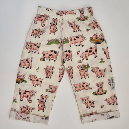 Trousers - White with Pink Pigs