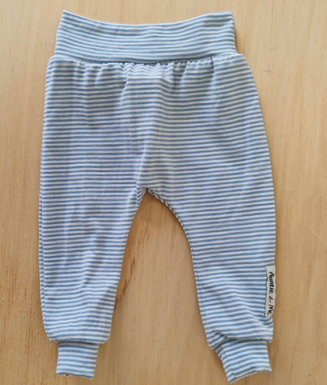Harem Pants - Baby Blue and White Stripe (Merino)
