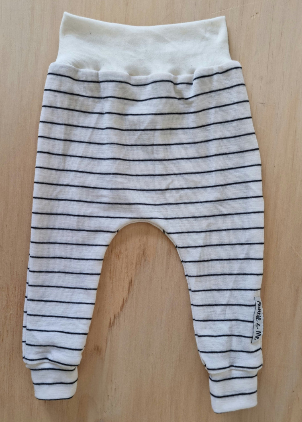 Harem Pants - Black and White Stripe (Merino)